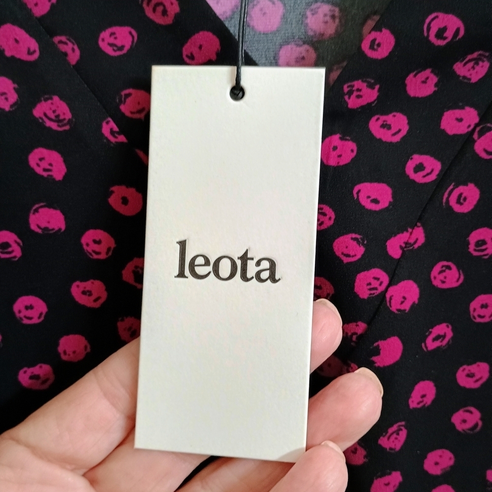 Leota Black and Pink Polka Dot Blouse - Picture 3 of 6